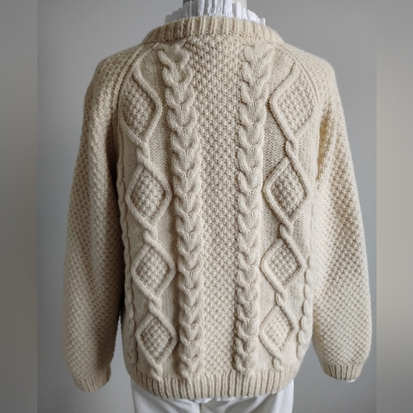 Murray Brothers Scottish Knit Fisherman Sweater Cardigan Classic Vintage 70s Med - Picture 8 of 11